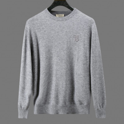 Burberry 2019 Mens Retro Logo Crew-neck Wool Sweater - 버버리 2019 남성 레트로 로고 크루넥 울 스웨터 Bur01433x.Size(m - 3xl).그레이