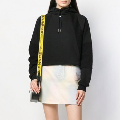 Off-white 2019 Womens Logo Cotton Oversize HoodT - 오프화이트 2019 여성 로고 코튼 오버사이즈 후드티 Off0210x.Size(s - l).블랙