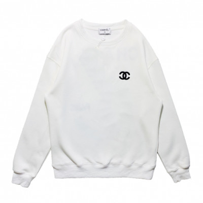 Chanel 2019 Mm/Wm Crew-neck Logo Cotton Tshirts - 샤넬 2019 남자 크루넥 로고 코튼 기모 긴팔티 Cnl0473x.Size(m - xl).화이트