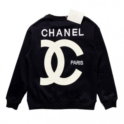 Chanel 2019 Mm/Wm Crew-neck Logo Cotton Tshirts - 샤넬 2019 남자 크루넥 로고 코튼 기모 긴팔티 Cnl0474x.Size(m - xl).블랙