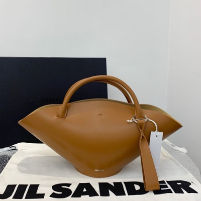 Jil Sander 2019 Sombrero Leather Small Tote Bag,42cm - 질샌더 2019 솜브레로 여성용 레더 스몰 토트백 JILB0014,42cm,브라운