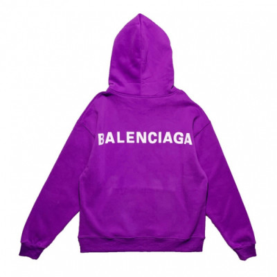 Balenciaga 2019 Mm/Wm Logo Oversize Cotton Hood Tee - 발렌시아가 남자 로고 오버사이즈 코튼 기모 후드티 Bal0355x.Size(s - xl).퍼플