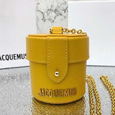 Jacquemus 2019 Leather Mini Chain Shoulder Cross Bag ,10cm - 자크뮈스 2019 레더 여성용 미니 체인 숄더 크로스백 JACB0001,10cm,옐로우