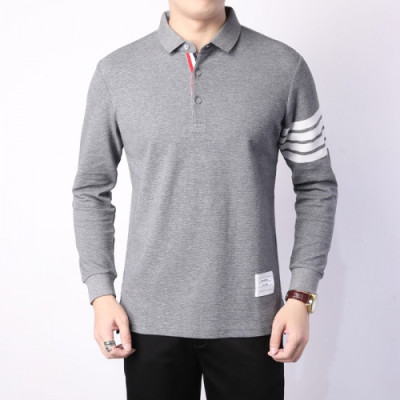 Thom Browne 2019  Mens Strap Polo Tshirt - 톰브라운 2019 남성 스트랩 폴로 긴팔티 Thom0413x.Size(m - 3xl).그레이