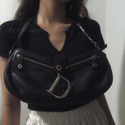 Dior 2019 Leather Shoulder Bag,31CM - 디올 2019 레더 여성용 숄더백  DIOB0473,31CM,블랙