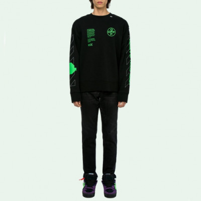 Off-white 2019 Mens Logo Cotton Man-to-man - 오프화이트 2019 남성 로고 오버사이즈 코튼 맨투맨 Off0219x.Size(xs - l).블랙