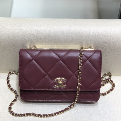 Chanel 2019 WOC Chain Cross Bag,19CM - 샤넬 2019 WOC 체인 크로스백,CHAB1311,19CM,와인