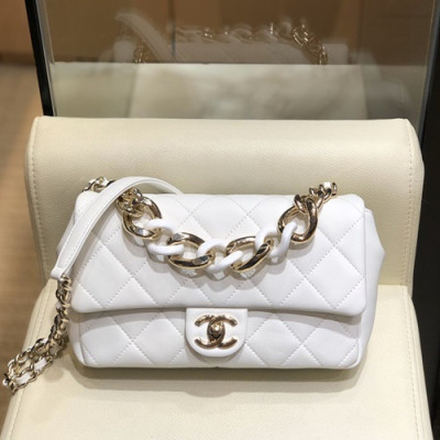 Chanel 2019 Woman Leather Tote Shoulder Bag 24CM - 샤넬 2019 여성용 레더 토트 숄더백,CHAB1312,24CM,화이트