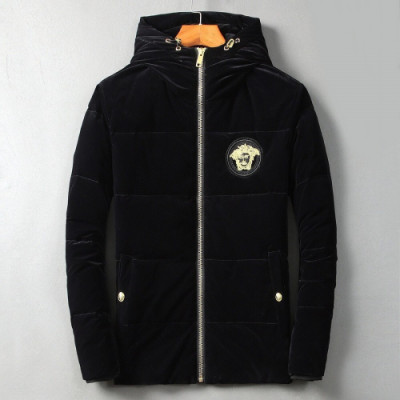 Versace 2019 Mens Logo Goose Down Jacket- 베르사체 2019 남성 로고 구스다운 자켓 Ver0379x.Size(m - 4xl).블랙