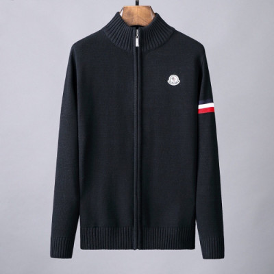 Moncler 2019 Mens Retro Logo Zip-up Wool Sweater - 몽클레어 2019 남성 레트로 로고 집업 울 스웨터  Moc01135x.Size(m - 3xl).블랙