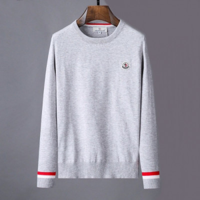 Moncler 2019 Mens Retro Logo Crew-neck Wool Sweater - 몽클레어 2019 남성 레트로 로고 크루넥 울 스웨터  Moc01137x.Size(m - 3xl).그레이