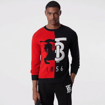 Burberry 2019 Mens Retro Logo Crew-neck Wool Sweater - 버버리 2019 남성 레트로 로고 크루넥 울 스웨터 Bur01506x.Size(s - 2xl).블랙