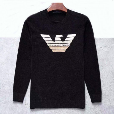 Armani 2019 Mens Crest-neck Wool Sweater - 알마니 2019 남성 크레스트넥 울 스웨터 Arm0433x.Size(m - 2xl).블랙