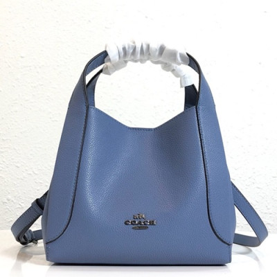 Coach 2019 Leather Tote Shoulder Bag,23cm - 코치 2019 레더 토트 숄더백 COAB0227,23cm,블루