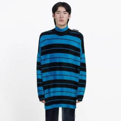 Balenciaga 2019 Mens Logo Casual Turtle-neck Wool Sweater - 발렌시아가 2019 남성 로고 캐쥬얼 터틀넥 울 스웨터 Bal0363x.Size(s - xl).블루