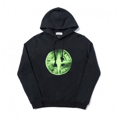 Stone Island 2019 Mens  Logo Cotton HoodT - 스톤아일랜드 2019 남성 로고 코튼 기모 후드티 Sto0052x.Size(m - 2xl).블랙