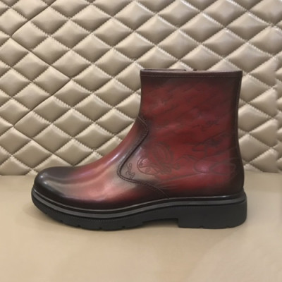 Berluti 2019 Mens Leather Boots -  벨루티 2019 남성용 레더 부츠,BERTS0055.Size(240 - 270).레드