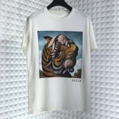 [매장판]Gucci 2019 Mm/Wm Logo Cotton Short Sleeved Tshirt - 구찌 2019 남자 로고 코튼 반팔티 Guc01703x.Size(s - 2xl).화이트