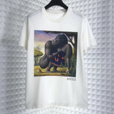 [매장판]Gucci 2019 Mm/Wm Logo Cotton Short Sleeved Tshirt - 구찌 2019 남자 로고 코튼 반팔티 Guc01705x.Size(s - 2xl).화이트