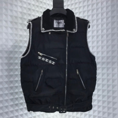 Chanel 2019 Mm/Wm Logo Down Pedding Vest - 샤넬 2019 남자 로고 다운 패딩 조끼 Cnl0487x.Size(s - l).블랙