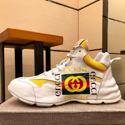 Gucci 2019 Mens Leather Sneakers - 구찌 2019 남성용 레더 스니커즈 GUCS0541,Size(240 - 270),화이트