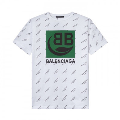 Balenciaga 2019 Mm/Wm Oversize Logo Cotton Short Sleeved Tshirt - 발렌시아가 남자 오버사이즈 로고 코튼 반팔티 Bal0372x.Size(xs - l).화이트