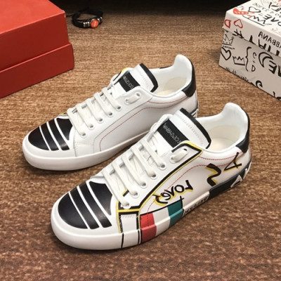 Dolce&Gabbana 2019 Mens Leather Sneakers  - 돌체앤가바나 2019  남성용 레더 스니커즈 DGS0148,Size(240 - 270),화이트