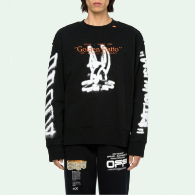 Off-white 2019 Mm/Wm Logo Cotton Oversize HoodT - 오프화이트 2019 남자 로고 코튼 오버사이즈 후드티 Off0237x.Size(xs - l).블랙