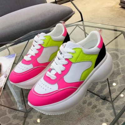 Hogan 2019 Ladies Leather Sneakers - 호간 2019 여성용 레더 스니커즈 HOGS0007.Size(225 - 245).화이트