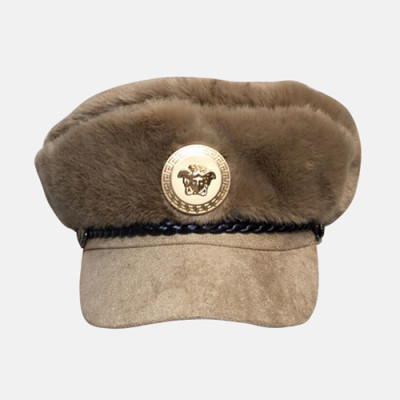 Versace 2019 Ladies Fur Cap - 베르사체 2019 여성용 퍼 모자 VERM0001, 카키브라운