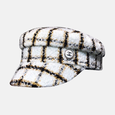 Chanel 2019 Ladies Tweed Cap - 샤넬 2019 여성용 트위드 모자 CHAM0101, 화이트