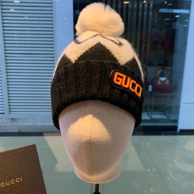 Gucci 2019 Ladies Knit & Rabbit Fur Cap - 구찌 2019 여성용 니트 & 래빗 퍼 모자 GUCM0032, 블랙