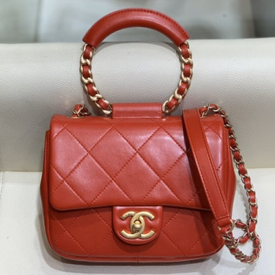 Chanel 2019 Woman Leather Tote Shoulder Bag 18CM - 샤넬 2019 여성용 레더 토트 숄더백,CHAB1341,18CM,레드