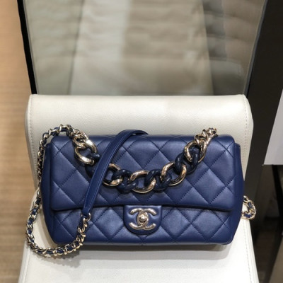 Chanel 2019 Woman Leather Tote Shoulder Bag 27CM - 샤넬 2019 여성용 레더 토트 숄더백,CHAB1343,27CM,네이비