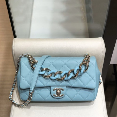 Chanel 2019 Woman Leather Tote Shoulder Bag 27CM - 샤넬 2019 여성용 레더 토트 숄더백,CHAB1345,27CM,스카이블루