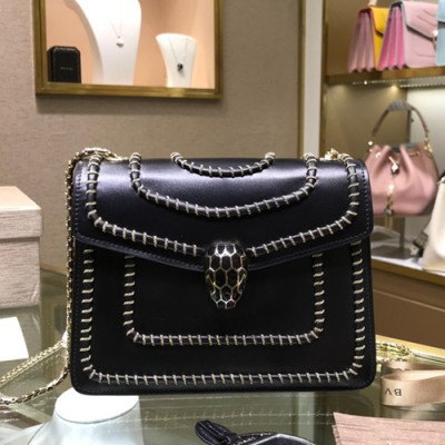 Bvlgari 2019 Serpenti Chain Shoulder Bag,20CM - 불가리 2019 세르펜티 체인 숄더백,BVLB0175,20cm,블랙