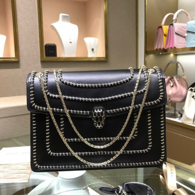 Bvlgari 2019 Serpenti Chain Shoulder Bag,28CM - 불가리 2019 세르펜티 체인 숄더백,BVLB0178,28cm,블랙