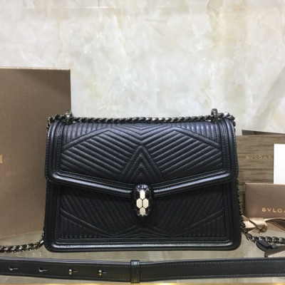 Bvlgari 2019 Serpenti Forever Chain Shoulder Bag,24CM - 불가리 2019 세르펜티 포에버 체인 숄더백,BVLB0187,24cm,블랙