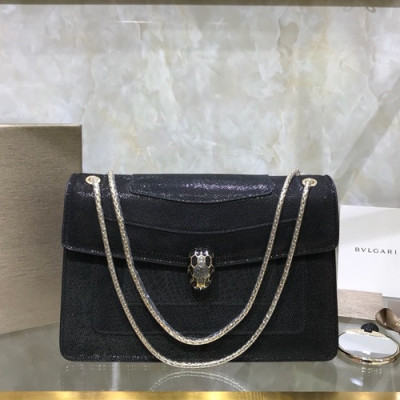 Bvlgari 2019 Serpenti Chain Shoulder Bag,28CM - 불가리 2019 세르펜티 체인 숄더백,BVLB0200,28cm,블랙