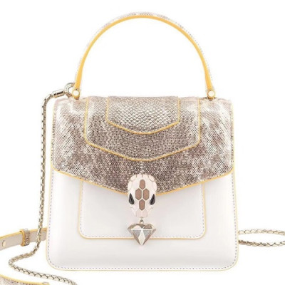 Bvlgari 2019 Serpenti Chain Tote Shoulder Bag - 불가리 2019 세르펜티 체인 토트 숄더백,BVLB0212,연옐로우골드