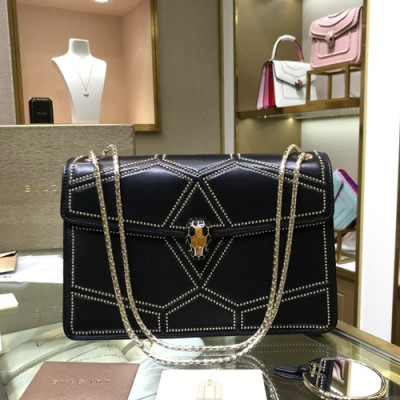 Bvlgari 2019 Serpenti Chain Shoulder Bag,28CM - 불가리 2019 세르펜티 체인 숄더백,BVLB0223,28cm,블랙