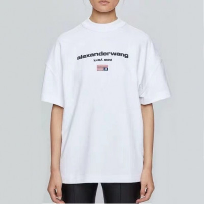 [매장판]Alexsander Wang 2019 Mm/Wm Logo Cotton Oversize Short Sleeved Tshirt - 알렉산더왕 2019 남자 로고 코튼 오버사이즈 반팔티 Alw0046x.Size(s - l).화이트