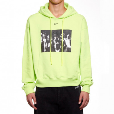 Off-white 2019 Mm/Wm Logo Cotton Oversize HoodT - 오프화이트 2019 남자 로고 코튼 오버사이즈 후드티 Off0264x.Size(xs - l).네온그린