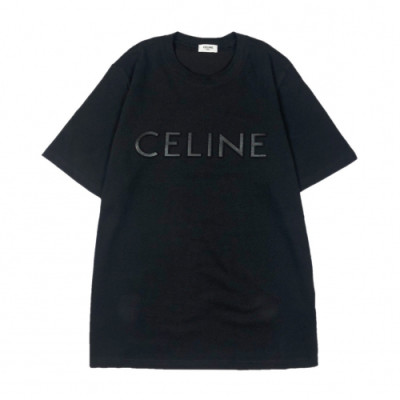 Celine 2019  Mm/Wm Hedi Slimane Logo Cotton Short Sleeved Oversize Tshirt - 셀린느 남자 로고 코튼 오버사이즈 반팔티 Cel0050x.Size(xs - xl).블랙