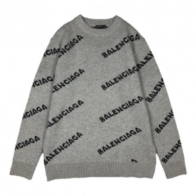 Balenciaga 2019 Mm/Wm Logo Crew - neck Sweater - 발렌시아가 2019 남자 로고 크루넥 스웨터 Bal0387x.Size(xs - xl).그레이