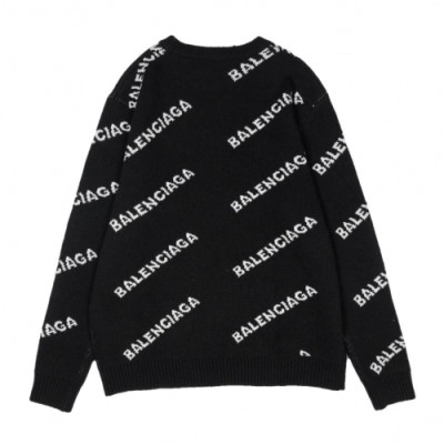 Balenciaga 2019 Mm/Wm Logo Crew - neck Sweater - 발렌시아가 2019 남자 로고 크루넥 스웨터 Bal0388x.Size(xs - xl).블랙