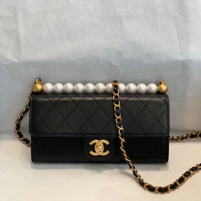 Chanel 2019 Leather Chain Shoulder Cross Bag,19CM - 샤넬 2019 여성용 레더 체인 숄더 크로스백,CHAB1358,19CM,블랙