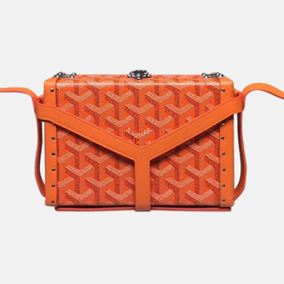 Goyard 2019 PVC & Leather Shoulder Cross Bag,17cm - 고야드 2019 PVC & 레더 여성용 숄더 크로스백,GYB0216,17cm,오렌지