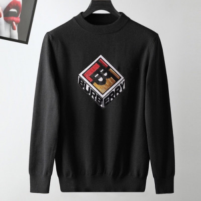 Burberry 2019 Mens Retro Logo Crew-neck Wool Sweater - 버버리 2019 남성 레트로 로고 크루넥 울 스웨터 Bur01705x.Size(m - 3xl).2컬러(블랙/버건디)