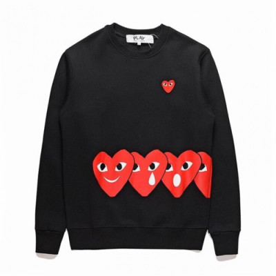 Cdgplay 2019 Unisex Print Heart Cotton Tshirts - 꼼데가르송 남/녀 프린트 하트 코튼 기모 긴팔티 - cdg33x